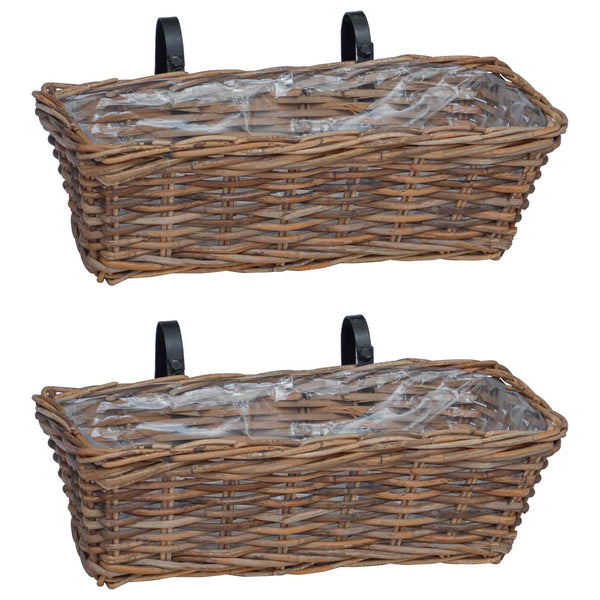 Hängender Blumentopf Korb Braun 2er-Set