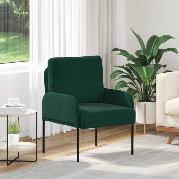 Dunkelgrünes Sofa mit Kissen