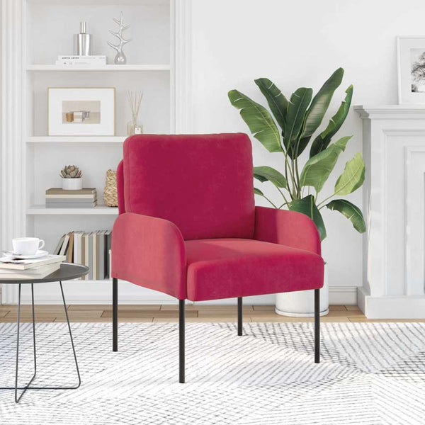 vidaXL Canapés avec coussins 55cm Rouge bordeaux Contreplaqué