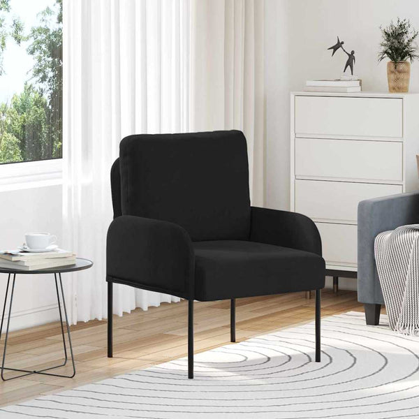 Schwarzes Sofa mit Kissen, 55 cm