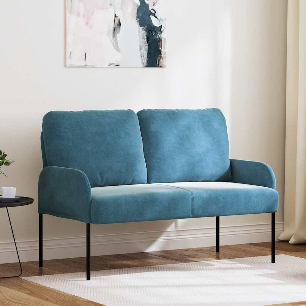 vidaXL Canapés avec coussins 110 cm bleu Contreplaqué