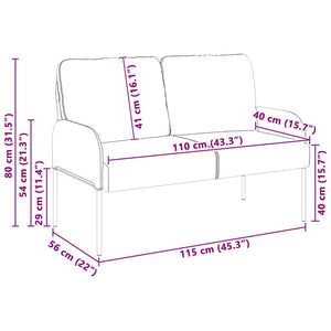 Blaues Sofa mit Kissen, 110cm