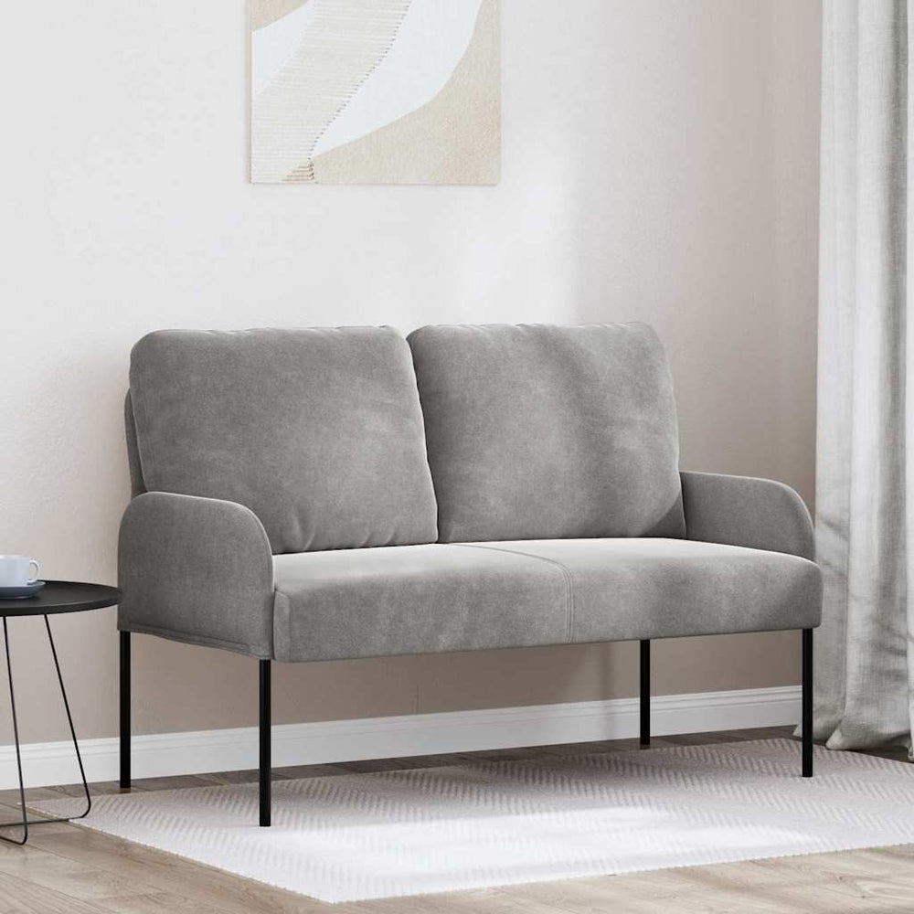Hellgraues Sofa mit Kissen, 110cm