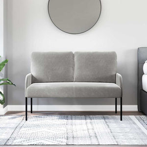 Hellgraues Sofa mit Kissen, 110cm