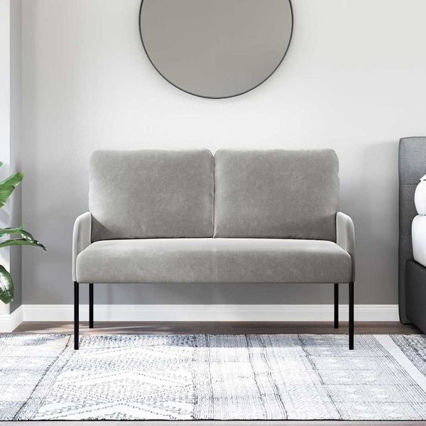 Hellgraues Sofa mit Kissen, 110cm