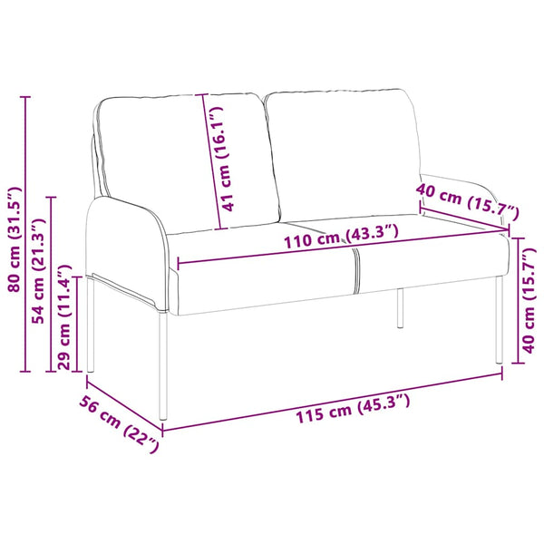 Hellgraues Sofa mit Kissen, 110cm