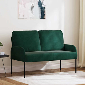Dunkelgrünes Sofa mit Kissen, 110cm
