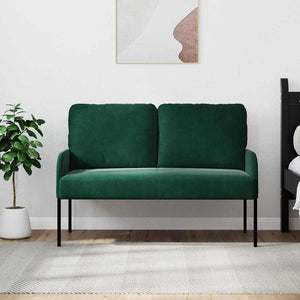 Dunkelgrünes Sofa mit Kissen, 110cm