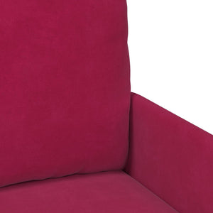 Weinrotes Sofa mit Kissen, 110cm