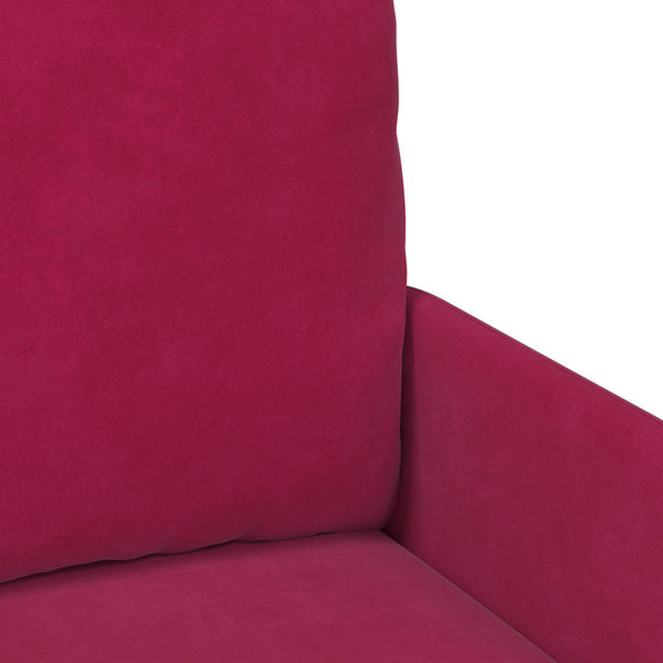 Weinrotes Sofa mit Kissen, 110cm