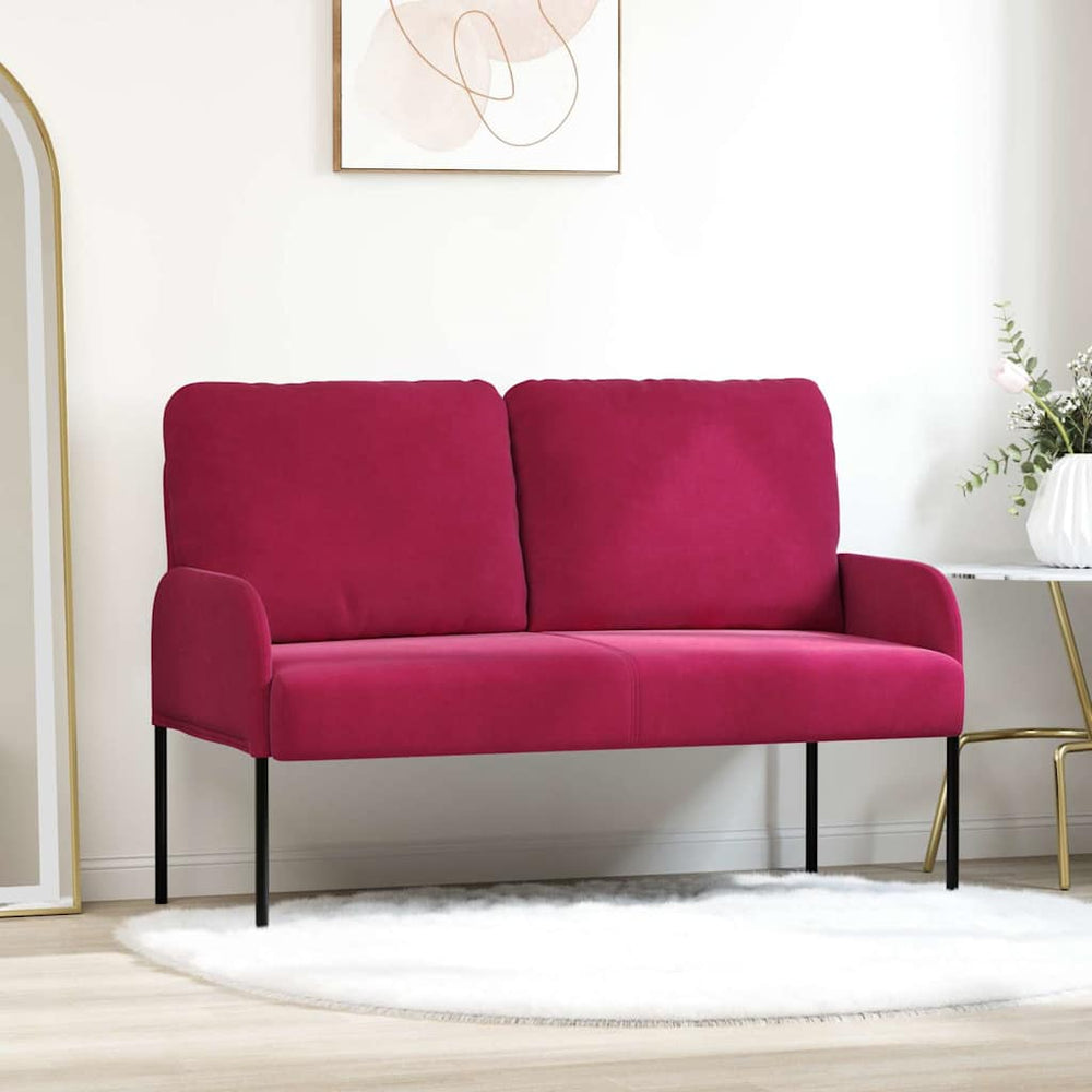 vidaXL Canapés avec coussins 110 cm Rouge bordeaux Contreplaqué