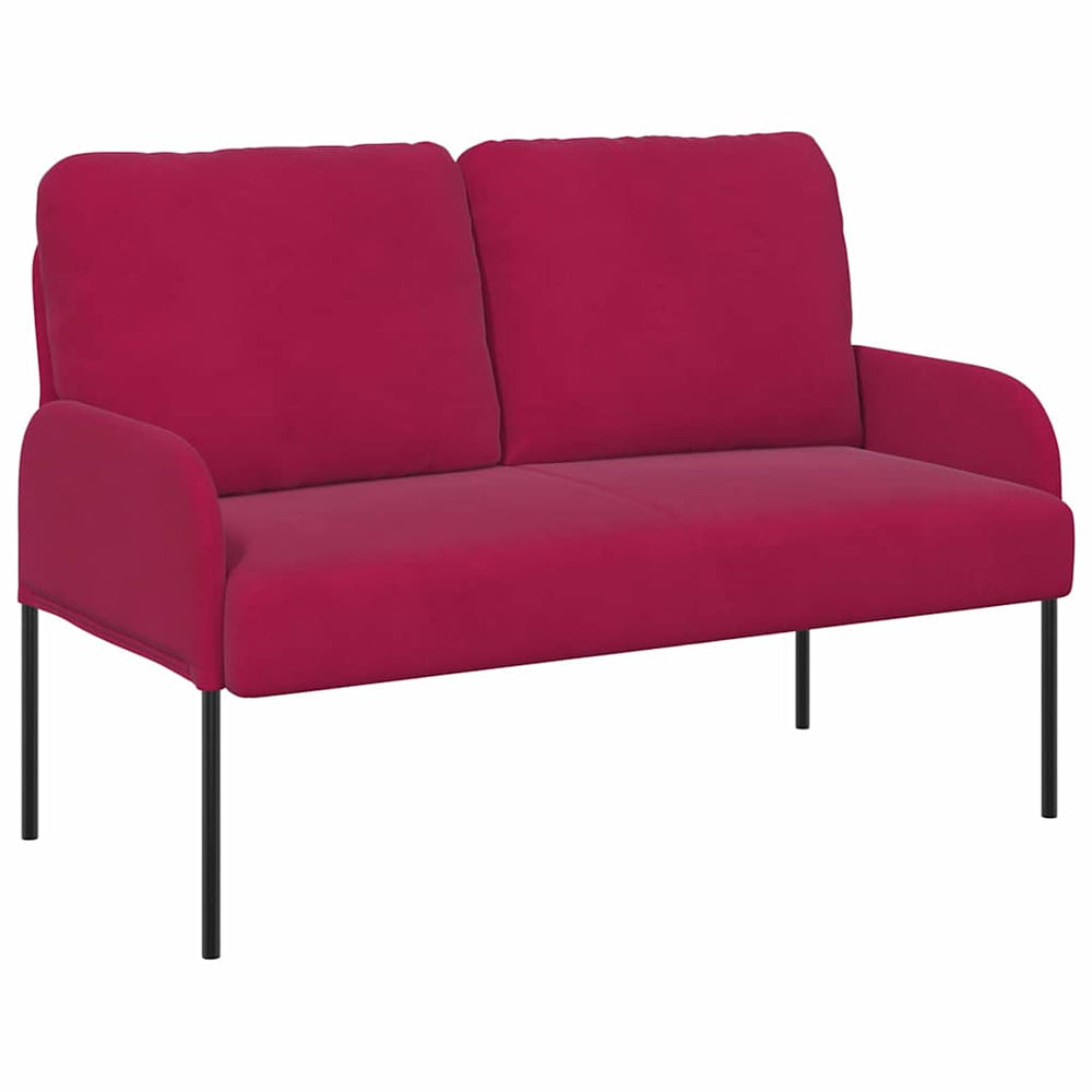 vidaXL Canapés avec coussins 110 cm Rouge bordeaux Contreplaqué