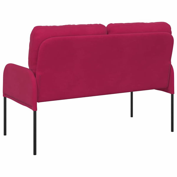 Weinrotes Sofa mit Kissen, 110cm