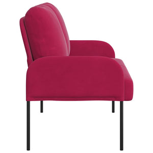 Weinrotes Sofa mit Kissen, 110cm