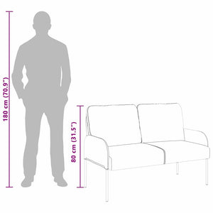 Weinrotes Sofa mit Kissen, 110cm