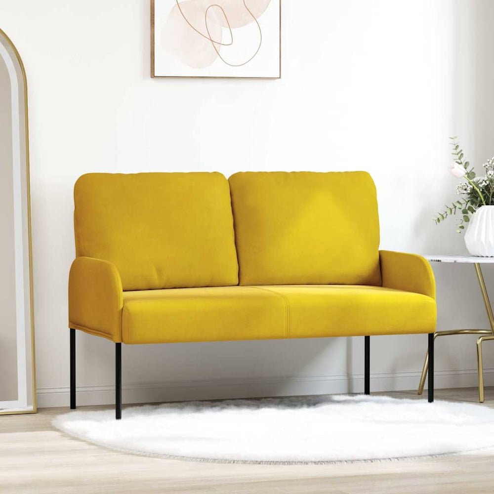 vidaXL Canapés avec coussins 110 cm Jaune Contreplaqué