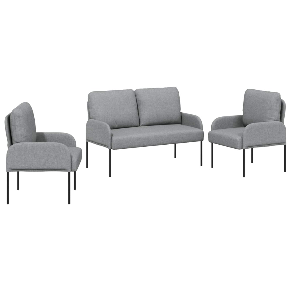 3-teilige Sofagarnitur Hellgrau