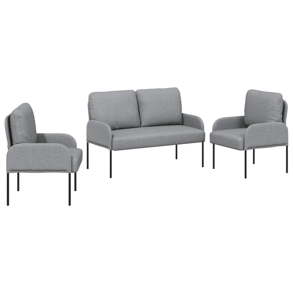 3-teilige Sofagarnitur Hellgrau