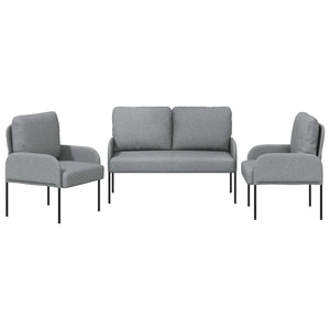 3-teilige Sofagarnitur Hellgrau
