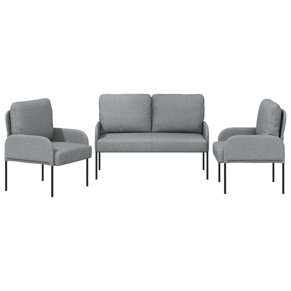 3-teilige Sofagarnitur Hellgrau