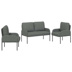 Dunkelgraues 3-teiliges Sofa-Set