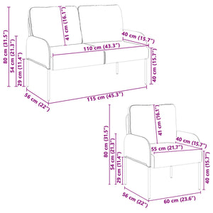 Dunkelgraues 3-teiliges Sofa-Set