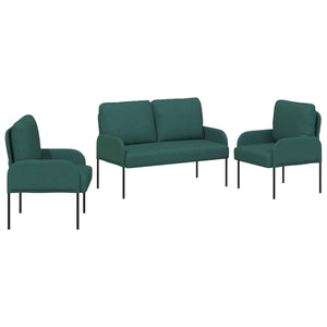 3-teilige Sofagarnitur Dunkelgrün