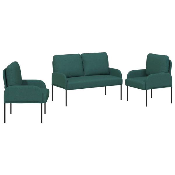 3-teilige Sofagarnitur Dunkelgrün