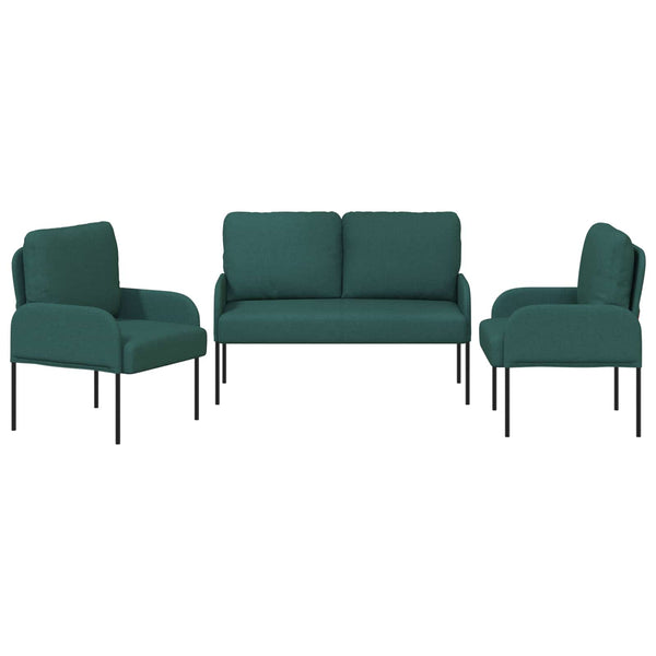 3-teilige Sofagarnitur Dunkelgrün