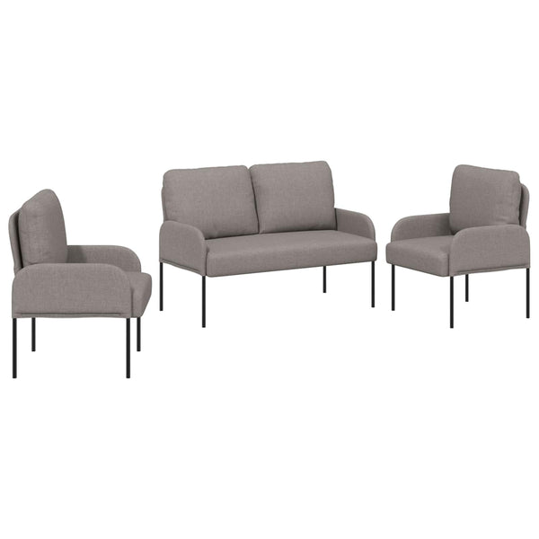 3-teilige Sofagarnitur Taupe
