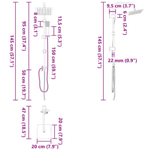 Schwarzes Duschsystem Edelstahl