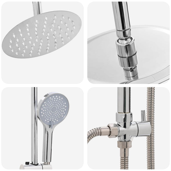 Duschsystem Edelstahl Silber