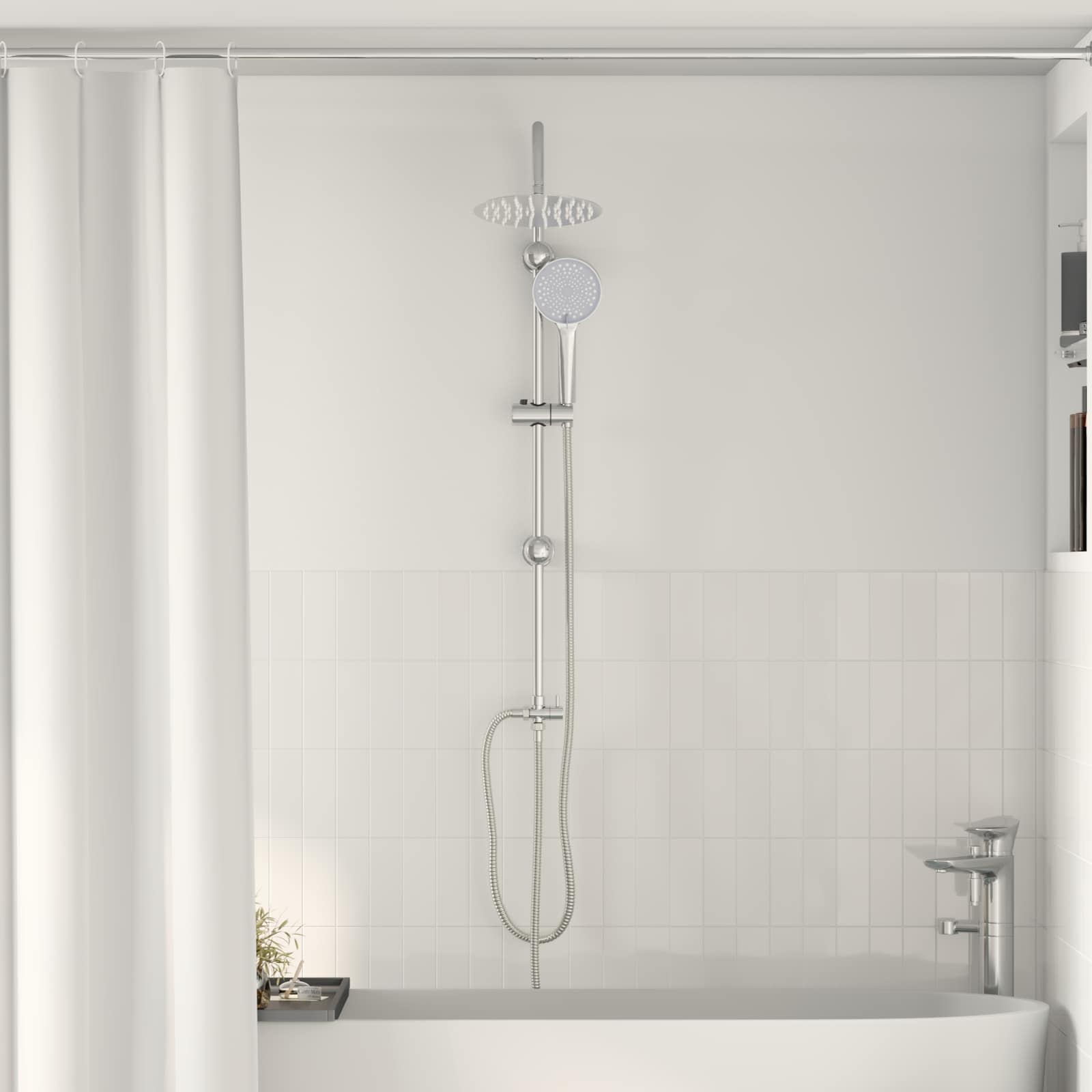 Duschsystem Edelstahl Silber