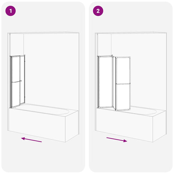 Matte Badewannenabtrennung 120x70x137cm