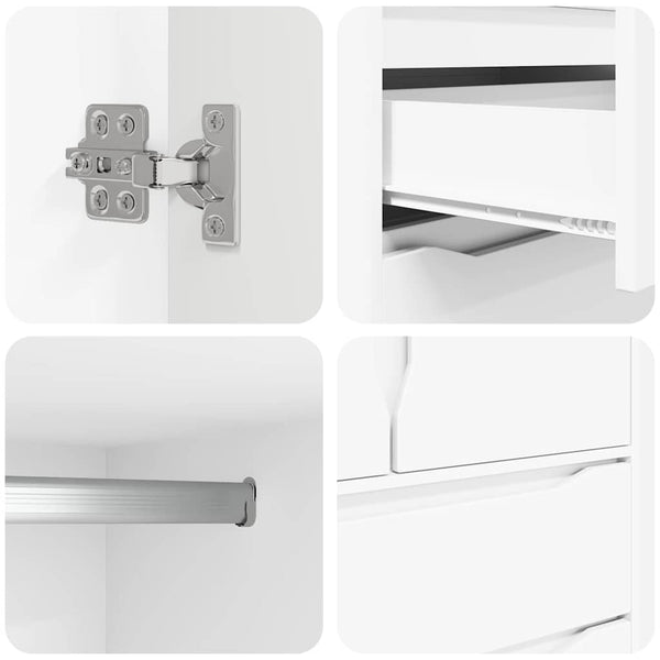Kleiderschrank Weiß 79,5x49x156cm
