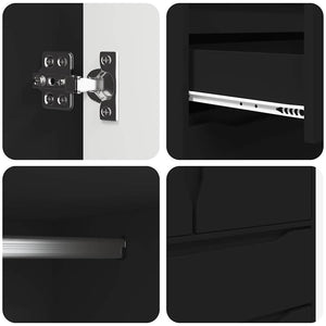 Schwarzer Kleiderschrank mit Tür