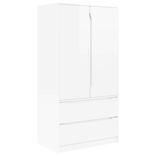 Hochglanz Kleiderschrank Weiß, 156 cm