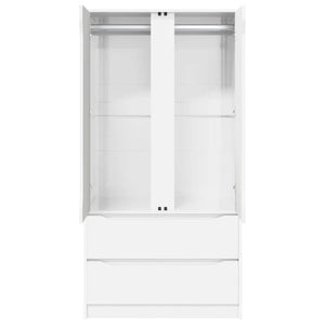 Hochglanz Kleiderschrank Weiß, 156 cm