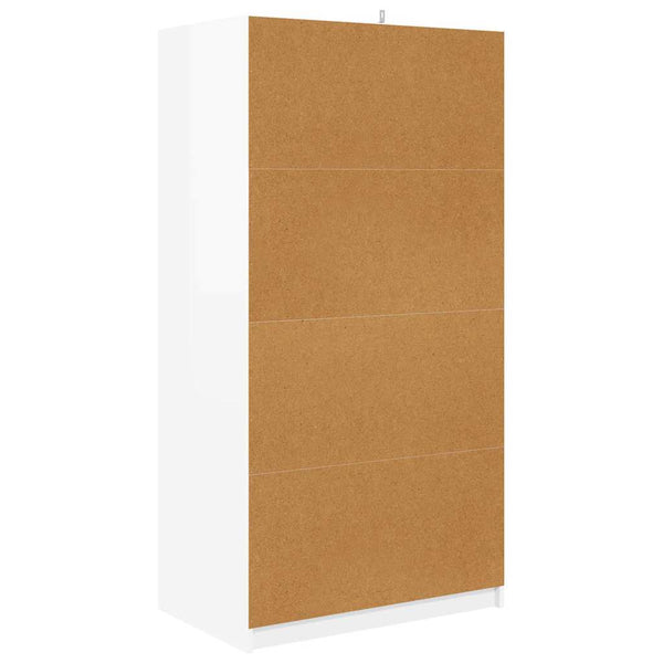 Hochglanz Kleiderschrank Weiß, 156 cm