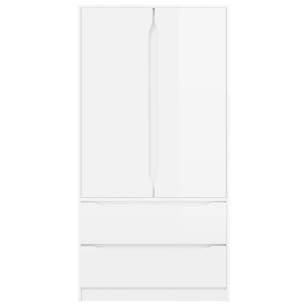 Hochglanz Kleiderschrank Weiß, 156 cm