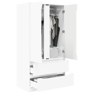 Hochglanz Kleiderschrank Weiß, 156 cm