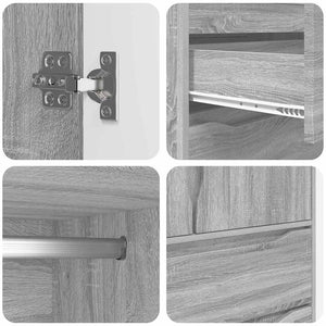 vidaXL Armoire Sonoma Gris 79,5 x 49 x 156 cm Aggloméré