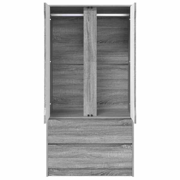vidaXL Armoire Sonoma Gris 79,5 x 49 x 156 cm Aggloméré
