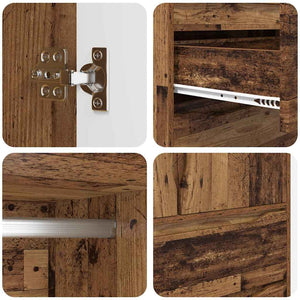 vidaXL Armoire avec porte en bois de récupération 79,5 x 49 x 156 cm Bois d'ingénierie