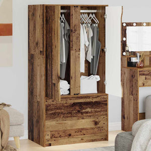 vidaXL Armoire avec porte en bois de récupération 79,5 x 49 x 156 cm Bois d'ingénierie