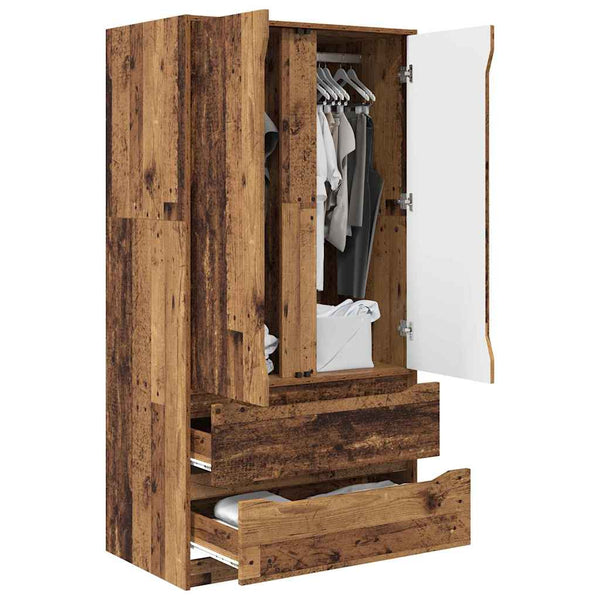 vidaXL Armoire avec porte en bois de récupération 79,5 x 49 x 156 cm Bois d'ingénierie