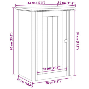 Badezimmer-Wandschrank Honigbraun 44x30x60cm