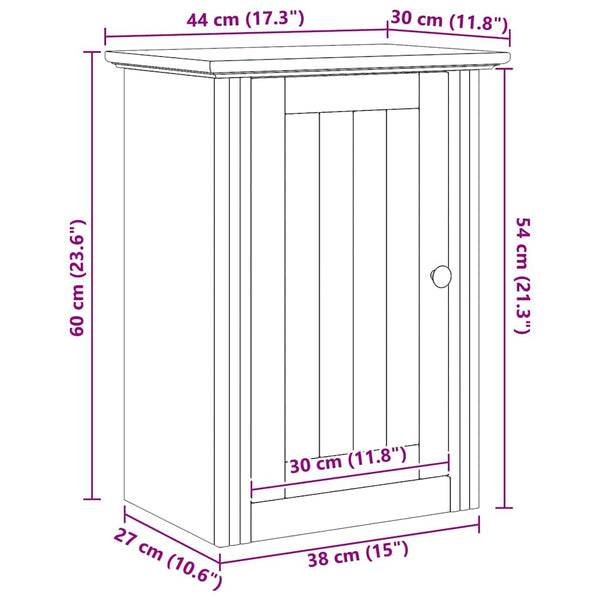 Badezimmer-Wandschrank Honigbraun 44x30x60cm