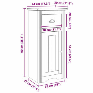 Badezimmerschrank Honigbraun 44x30x90cm
