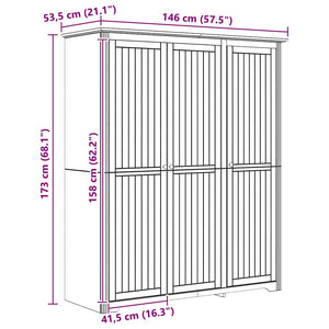 Kleiderschrank BODO Honigbraun 146 cm
